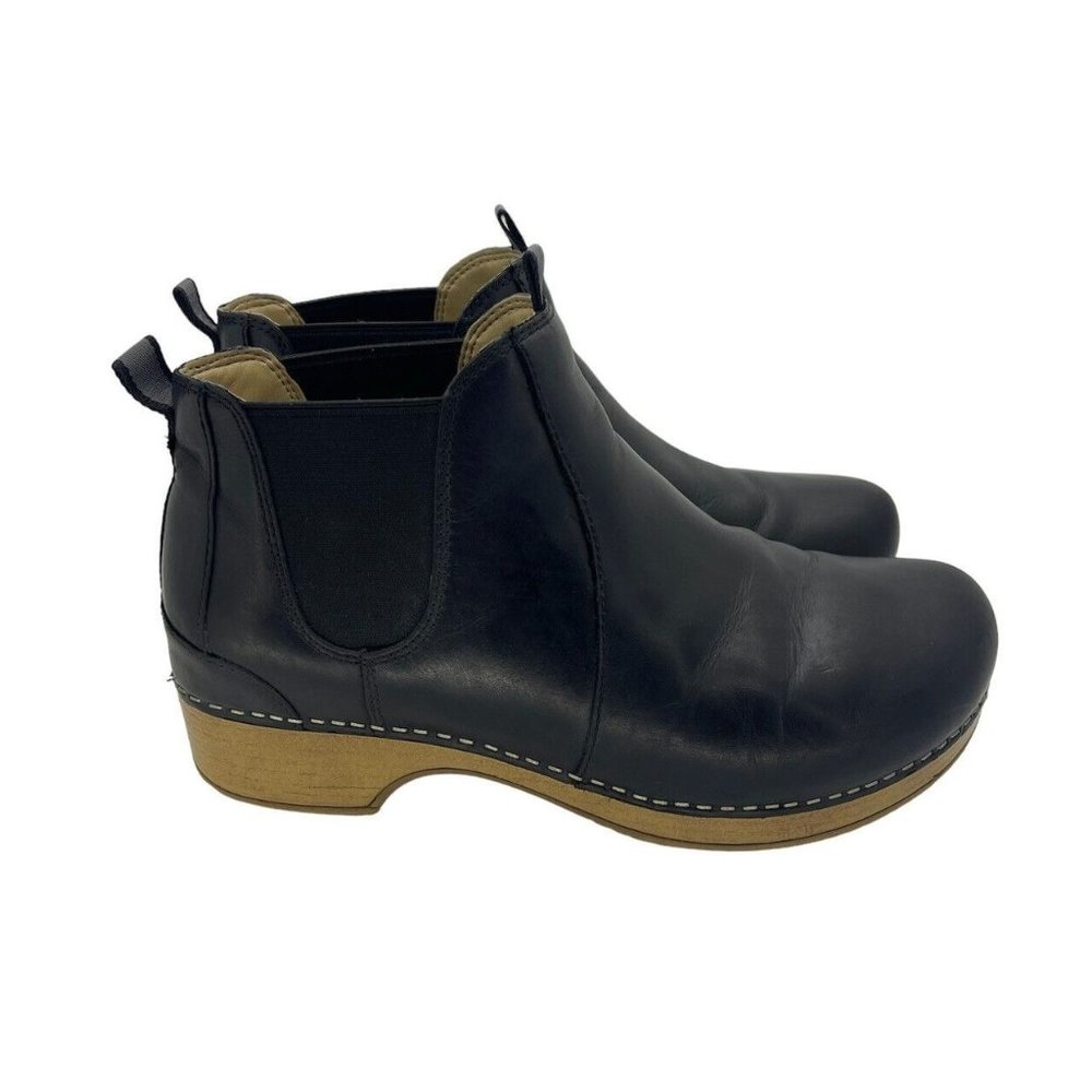 Dansko Womens BECKA Black Leather Ankle Pull On Boots 40 / US 9.5 10 9433021600